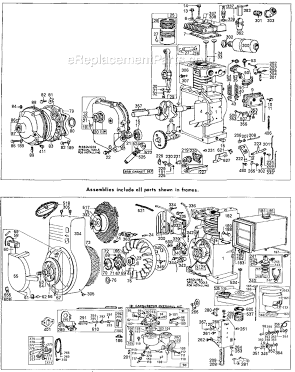 Page A Diagram and Parts List for 141300SERIES  Briggs and Stratton Engine